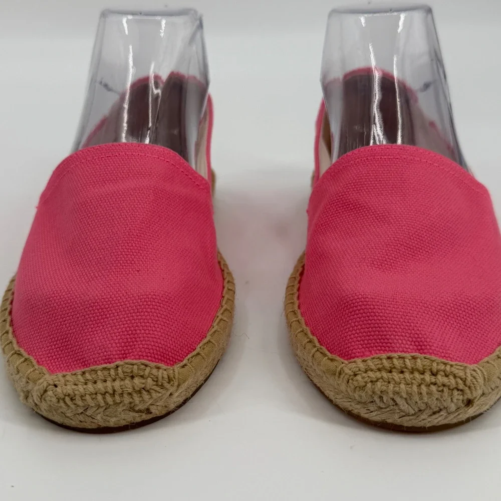 Soludos Dali Pink Canvas Espadrille Slip On Flats Womens Size 8-8.5 EU 39